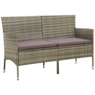 vidaXL Loungesofa Gartensofa 3-Sitzer mit Kissen Grau Poly Rattan, 1 Teile grau