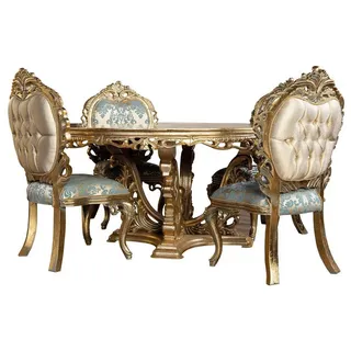 xl moebel gmbh Goldener Barock Esstisch 173 x 83 x 173 cm braun