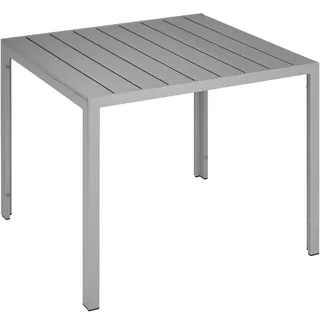 Tectake Gartentisch Maren 90 x 90 x 74,5 cm Silber