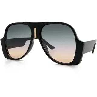 RRNTTTM Sonnenbrillen für Damen und Herren, Vintage-Sonnenbrillen, luxuriöse große Sonnenbrillen, UV400-Übergröße, Damenbrille (schwarz/grün) - eins