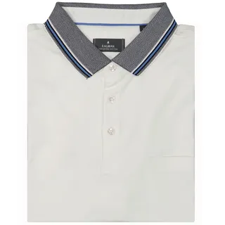 Poloshirt RAGMAN, Herren, Gr. 6XL, weiß, Baumwolle, casual, regular fit, hoch geschlossener Ausschnitt, Kurzarm, Shirts
