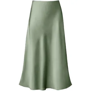 Satin Rock Damen Midi Rock Langer Rock Business Outfit Business Elegant Satin Maxirock Midirock Satinrock Satin Kleid Maxi Skirt