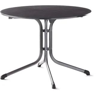 Sieger Boulevard-Klapptisch mit vivodur-Platte Ø 100 x 73 cm eisengrau/schieferdekor anthrazit