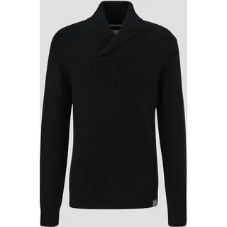 s.Oliver - Strickpullover mit Schalkragen, Herren, schwarz, L