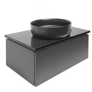 SAT Badezimmerschrank mit Waschbecken Feel 80x30x46 cm Anthrazit Matt SATFEEL80ANTTK
