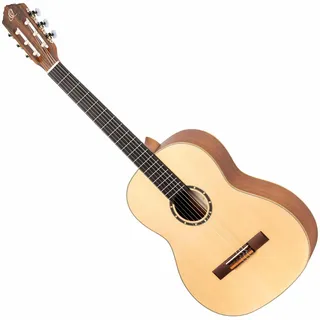 Ortega Guitars Konzert Gitarre Linkshänder – 4/4, Slim Neck – Family Series – Inklusive Gig Bag – Fichte, Mahagoni, Natur (R121SN-L)