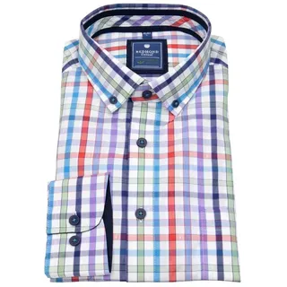 Redmond Karohemd Button-Down-Kragen bunt 6XL