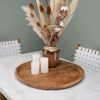 wohnfreuden Teakholz Schale ca. 50 cm geschliffen Holzschale Dekoschale