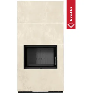Kratki Floki Box 8 kW Stahl Schwarz/Abdeckplatte Quarzsinter Weiß