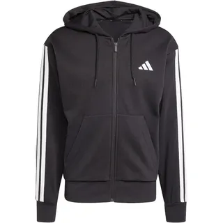 adidas Essentials 3-Streifen Fleece Reißverschlusspullover Black / White 2XL