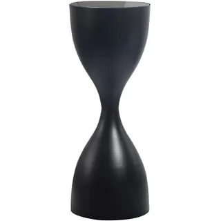FineBuy Beistelltisch Alu Glas 23cm Schwarz Wohnzimmertisch Couchtisch Anstelltisch Rund