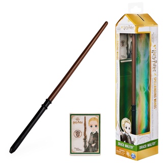 Wizarding World Harry Potter - Authentischer Draco Malfoy Zauberstab aus Kunststoff mit Zauberspruch-Karte, ca. 30,5 cm, Spielzeug für Kinder ab 6 Jahren, Fanartikel