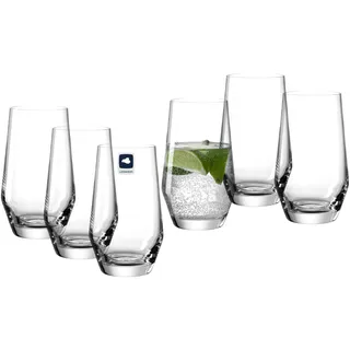 LEONARDO HOME Trinkgläser PUCCINI (6er Set) • Zeitlose Wassergläser (365 ml) • Spülmaschinenfest & Langlebig • Kratzfeste Gläser für Zuhause, Restaurants & Partys • Saft-Glas Puccini • 069558