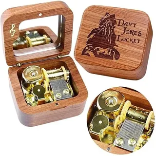 Sinzyo Davy Jones Vintage Holz mechanische Spieluhr Geburtstag Geschenk Weihnachten Valentinstag (Palisanderholz Musical Note)