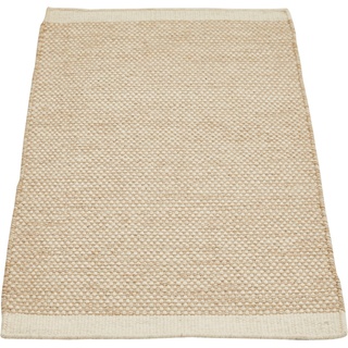 Wollteppich Visby, LUXOR living, rechteckig, Höhe: 8 mm, Handweb Teppich, Flachgewebe, handgewebt, reine Wolle beige 65 cm x 130 cm x 8 mm
