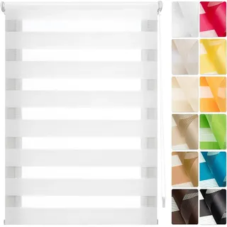 Thermorollo ohne Bohren 70 x 70 cm Lichtfilterung/Wasserdicht/Anti, Doppelrollo klemmfix Duo Rollo, Seitenzugrollo Verdunkelung für Fenster, für Alle Türen und Fenster, Weiß