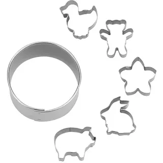 Städter Mini-Ausstechformen-Set 6-teilig Edelstahl, Größe: ca. 1,5-3,0 cm, 004665