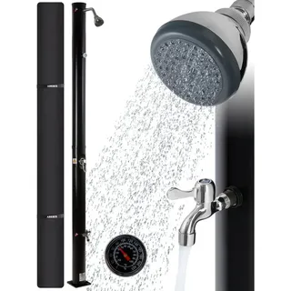 Arebos Solardusche Schwarz 228 cm