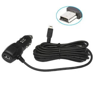 Aukson G64C Auto Ladegerät mit USB-A Buchse und Mini USB 5-Pin Anschluss – Universelles KFZ Netzteil für GPS, MP3, Kamera – 12V/24V Zigarettenanzünder Stromkabel, Mini USB Ladekabel