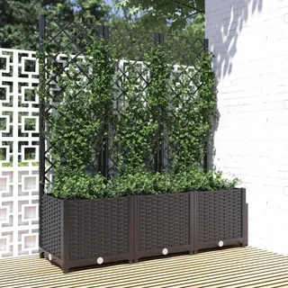 Festnight Pflanzkasten mit Rankgitter 120x40x136 cm Blumenkasten Rankhilfe Garten Hochbeet mit Rankgitter Spalier mit Pflanzkasten Pflanzkübel mit Spalier Rankkasten Terrasse Blumenkübel