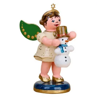 Hubrig Volkskunst GmbH Engel mit Schneemann 6,5 cm beige/bunt