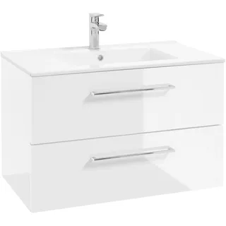 WELLTIME Waschtisch »Palermo«, Badmöbel inkl. Waschbecken, Breite 80 cm, weiß
