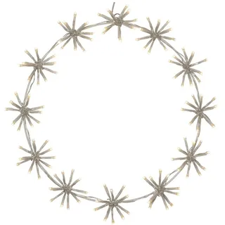 Star Trading Outdoor Dekokranz 12 Lichtquellen 120 LEDs spritzwassergeschützt transparent