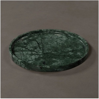 MAGNA Atelier Dekoobjekt ZÜRICH aus edlem Marmor, Serviertablett rund, Käseplatte, Tablett, 30x30x2cm grün