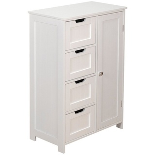 MIADOMODO Badkommode Badezimmerschrank - Weiß, MDF, Verstellbare Regalebenen, 55x30x82cm