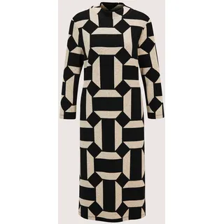 Madeleine Kleid Shirtkleid Grafik-Print Schwarz/Beige 42