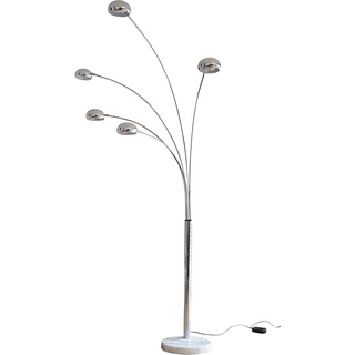Stehlampe SALESFEVER "Hero" Lampen Gr. 5 flammig, Höhe: 205 cm, weiß (chromfarben, weiß) Bogenlampe Bogenlampen