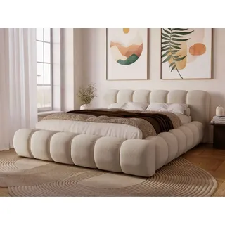 GRAINGOLD Doria 160x200, - Bett 160x200, Polsterbett mit Bettkasten, und Lattenrost, - Beige (Komodo 7371) - Beige