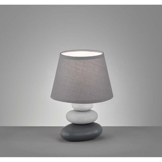 Tischlampe Nachttischleuchte Leselampe Keramik Steine Wohnzimmerlampe Textil