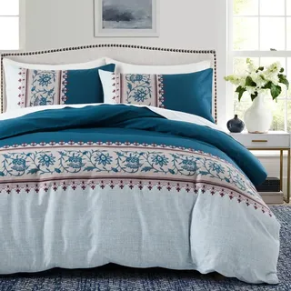 LYJKLST Bettwäsche 180x200 3teilig Bettbezug Europäischer Stil - Bettwäsche-Sets 180 x 200 cm mit 2 Kissenbezüge 80x80cm, ÖKO-TEX Bettwäsche Bedding Dunkelgrünes Muster mit Reißverschluss Dunkelgrün