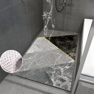Pevfeciy Antirutschmatte dusche 40x60cm Weich Komfort Duscheinlage mit Haken PVC Duschmatten rutschfest Anti-Schimmel,Schnell trocknend,Hohe Wasserdurchlässigkeit für Nassbereiche