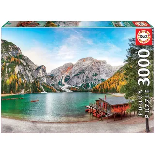 Educa - Puzzle 3000 Teile für Erwachsene | Pragser Wildsee im Herbst, 3000 Teile Puzzle für Erwachsene und Kinder ab 14 Jahren, Inklusive Ersatzteilservice, solange der Vorrat reicht. Südtirol (19281)