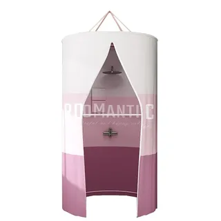 Duschvorhang Rund Runder Polyester Hängender Wärmedämmungs-doppelter Reißverschluss Duschvorhang, Runder Verdickter Wasserdichter Badezimmer Duschvorhang(Pink,100X200CM)