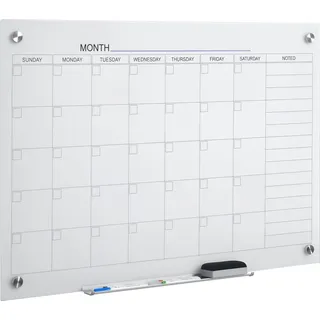 Vinsetto Whiteboard Kalender 90 X 60cm Wandkalender Mit Stiftablage Trocken Abwischbar Wochenplaner Mit 4 Stifte, Radierer, Monatskalender Für Büro Schule Küche Zuhause