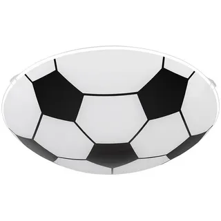 GLOBO Kinderzimmerlampe Deckenleuchte Schlafzimmerleuchte Deckenlampe Fußball, Metall Glas schwarz weiß, E27, D 30 cm