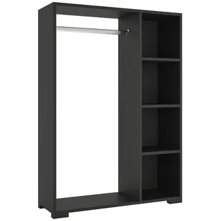 [en.casa] Kleiderschrank Nesbyen 90 x 126 x 30 cm Schwarz
