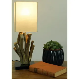 Guru-Shop Tischleuchte Tischleuchte Tischlampe Vigo, Treibholz,.., Leuchtmittel nicht inklusive weiß