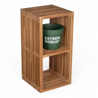 bene living Teakregal 2 Fächer 80 x 40 x 40 cm Braun