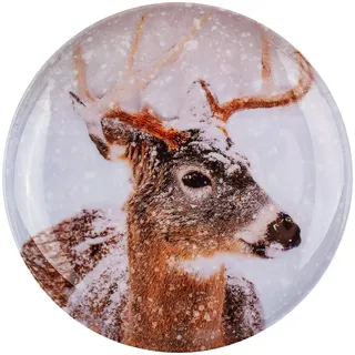 alles-meine.de GmbH Geschirr Motivwahl & Artikelwahl__ Teller/Speiseteller - Rentier/Elch im Schnee - Weihnachtsmotiv - Weihnachten - Ø 20 cm - Weihnachtsteller - Abendbro..