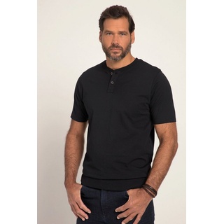 JP1880 T-Shirt Henley Bauchfit Halbarm Rundhals bis 8 XL schwarz 7XL