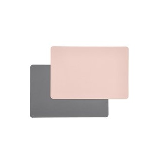 Tischset grau Kunststoff B/L: ca. 30x45 cm - grau, rosa