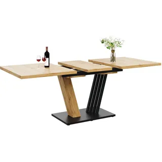 Okwish Ausziehtisch 80 x 80 x 120 cm schwarz