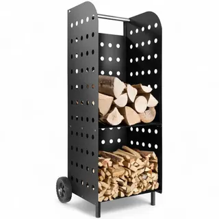 Tectake Kaminholzregal Stahl 45 x 55 x 104 cm Schwarz