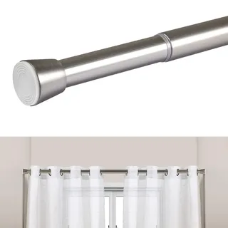 Gardinenstange ohne Bohren zum Klemmen ausziehbar 140-250 cm Silber | Klemmstange für Vorhänge, Schrank, Dusche und Raumteiler. Ausziehbare Teleskopstange aus rostfreiem Metall Ø28 mm StoresDeco