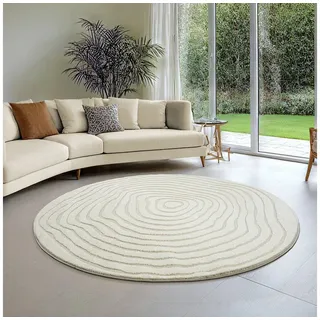 The CarPET Everest Kurzflorteppich Ø 200 cm Creme