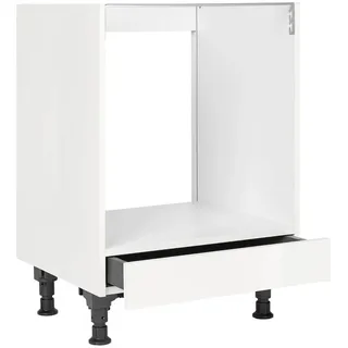 Nobilia Herdumbauschrank Flash 60 x 58,3 x 87 cm Weiß Hochglanz